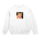 tefutefvの猫のイラストグッズ Crew Neck Sweatshirt