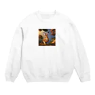 ニコニコマーケットのうさぎとリス Crew Neck Sweatshirt