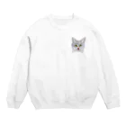 れいにゃん堂&れいにゃあ～と😺のチョークアートのキジトラ猫😸 Crew Neck Sweatshirt