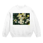 bitpiyoの黄色い薔薇の花 Crew Neck Sweatshirt