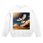 takuの穏やかな宝物の白い鳩の優雅な舞 Crew Neck Sweatshirt