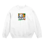 KAWAKAMI-SENTAROUの寂しがりやのドットシロクマ Crew Neck Sweatshirt