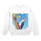 tamatamasuzuriの可愛いキツツキ Crew Neck Sweatshirt