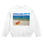 化けわらじ工房の琵琶湖の漂流物 Crew Neck Sweatshirt