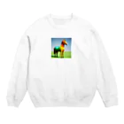 REIZAのカラフルにたたずむ馬 Crew Neck Sweatshirt