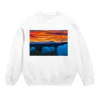 guchy-kの牧草ロールが見る朝焼け Crew Neck Sweatshirt