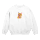 ネコフスキの鮮やかな凛々しい猫さんのイラストグッズ Crew Neck Sweatshirt