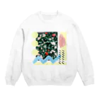 こだまの赤と白の花 Crew Neck Sweatshirt