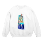 KeishopCreations - 日本の美をあなたにのハンドメイドリメイク着物青 Crew Neck Sweatshirt