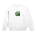 green artist のプランツパラダイス多肉 Crew Neck Sweatshirt