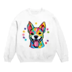 ハッピー・ディライト・ストアの癒しの犬グッズ Crew Neck Sweatshirt