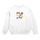 キイロチャンのバスケットボール選手の猫 Crew Neck Sweatshirt