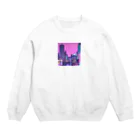 LEONのネオンな街並み Crew Neck Sweatshirt