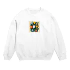 itacyoko(AIイラスト屋)の動物の楽園 Crew Neck Sweatshirt