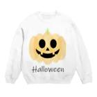 やし油のハロウィンかぼちゃ Crew Neck Sweatshirt