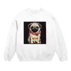 LEONのWe♥PUG　ブラック（パグ大好き！） スウェット