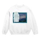 適切な温度の水の素敵な夜だね（white） Crew Neck Sweatshirt