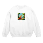 ワンダーワールド・ワンストップのドット柄のキツネ Crew Neck Sweatshirt