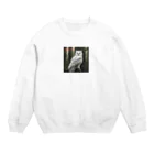 のびのびショップのAI ふりかえり美フクロウ Crew Neck Sweatshirt