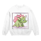 Sahaのトリケラトプスくん Crew Neck Sweatshirt