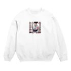 ワンダーワールド・ワンストップの浴衣を着た黑髪ロングヘアの綺麗な女性② Crew Neck Sweatshirt