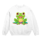 Tiny Cute Crittersのかわいいカエル Crew Neck Sweatshirt