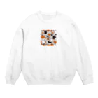 猫猫猫のハロウィン　猫　かぼちゃ Crew Neck Sweatshirt