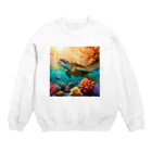 ぶーたんのウミガメ Crew Neck Sweatshirt