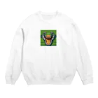 wonderful-lifeのピクセルで描かれたクールなワニ Crew Neck Sweatshirt