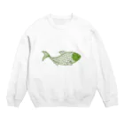 mumusの魚　green Crew Neck Sweatshirt