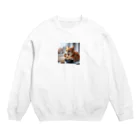 Shiba_IncのBones & Cats（骨 & 猫） Crew Neck Sweatshirt