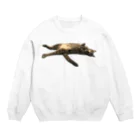 グレージュ猫ロッタン🐈‍⬛のお昼寝ロッタン Crew Neck Sweatshirt