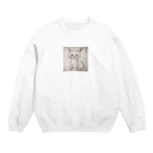 Kemasatariの猫の絵 Crew Neck Sweatshirt