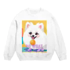 Pom-Dog'sの清楚系白ポメ　ポメ子 Crew Neck Sweatshirt