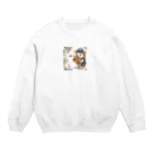 moriugのサックスハリネズミ Crew Neck Sweatshirt