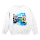 ようこそ　taitaitaro shop へのギリシャの街並み Crew Neck Sweatshirt