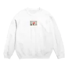 shiba9のバンクシー風　猫のらくがき Crew Neck Sweatshirt