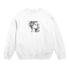 moribouの髪をかき上げる女性アートグッズ Crew Neck Sweatshirt