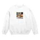 猫雑貨屋　ねこまろのパンの化身、茶トラ Crew Neck Sweatshirt