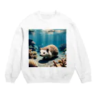 人魚の夢のサンゴハリネズミ Crew Neck Sweatshirt