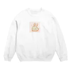 SAKIのウサギのシンプルで可愛いカラーイラスト Crew Neck Sweatshirt