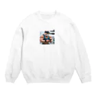 ポッキー大好きマッチョにゃんのポッキー大好きマッチョにゃん Crew Neck Sweatshirt