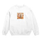 mojaの紅葉とうさぎ🐰 Crew Neck Sweatshirt