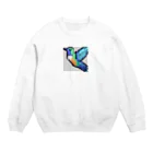 hamusutaroのハチドリピクセルアート Crew Neck Sweatshirt