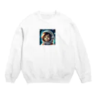 wloop01の可愛い宇宙飛行士 Crew Neck Sweatshirt