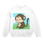 海鮮丼のビール腹のさる Crew Neck Sweatshirt