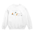 kiki25のアウトドアライフを満喫する白くま(冬)(淡色プリント用) Crew Neck Sweatshirt