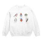 森図鑑の[森図鑑] 日本の野鳥づくし6羽B-2 Crew Neck Sweatshirt