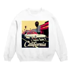 めそぽのカリフォルニアの白い車 Crew Neck Sweatshirt