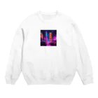 rico_121の雨のネオン街 Crew Neck Sweatshirt